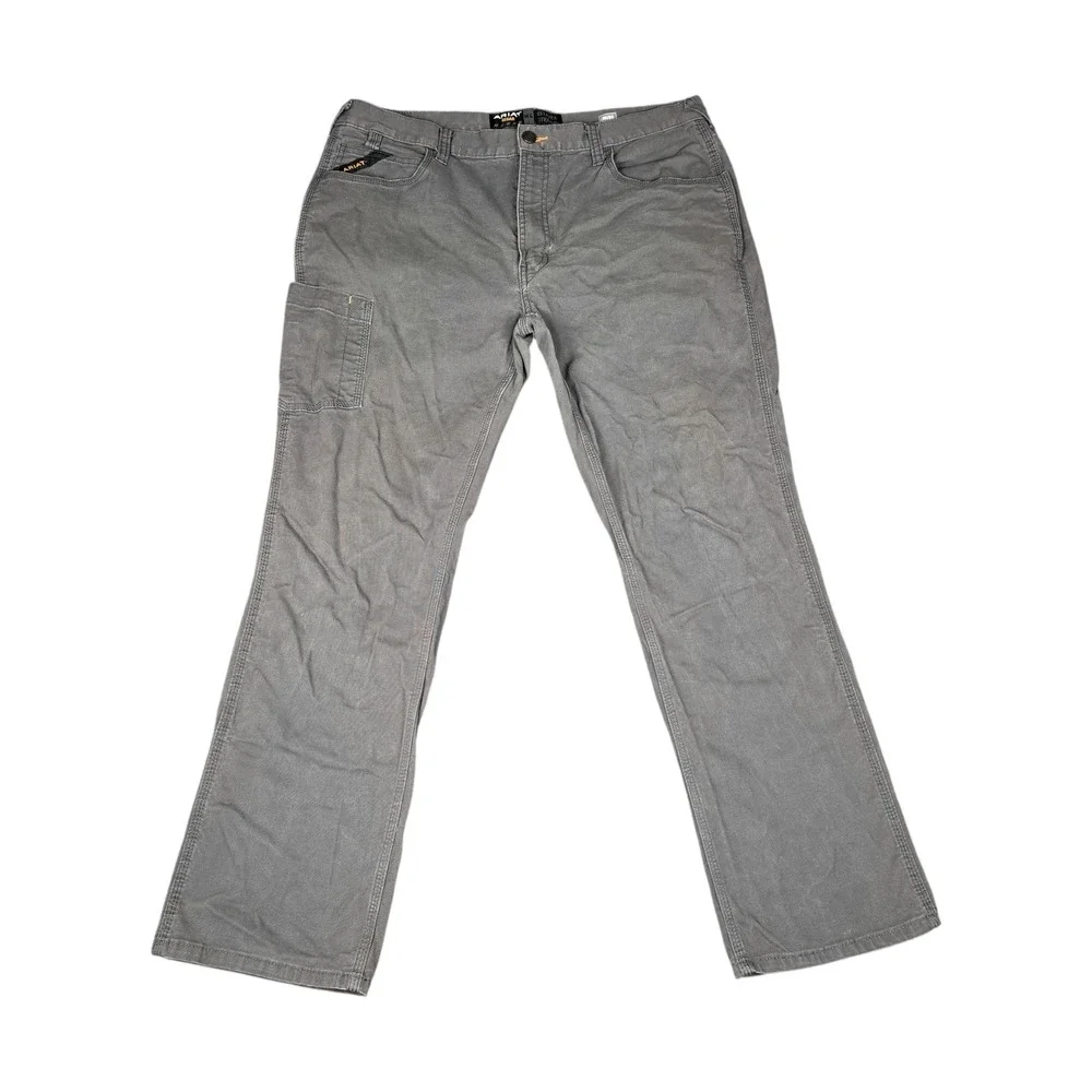Ariat Pants Men's 38x31 Rebar M4 DuraStretch Gray Made Tough Work 1003025